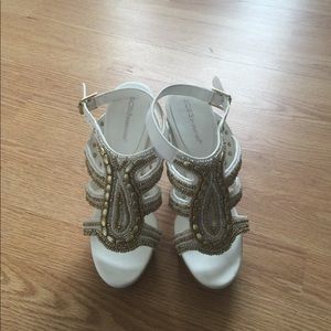 BCBG White Beaded Heals
